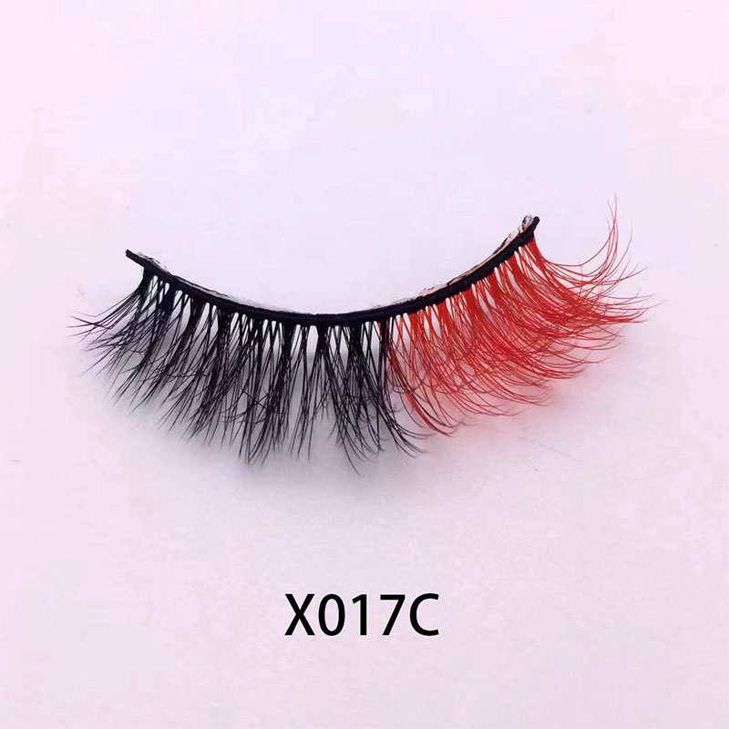 Түс Faux Mink кірпіктері 3D Curling жалған кірпіктер
